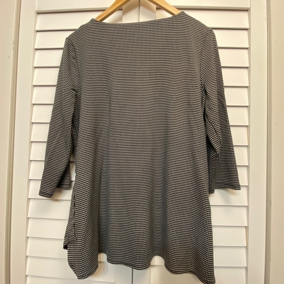 CHICO'S 3/4 sleeve herringbone pattern hi/low hem top size M - Picture 4 of 10